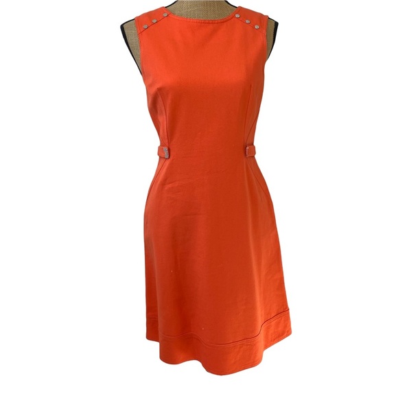 julia jordan Dresses & Skirts - New Julia Jordan Orange Structured Halter Pencil Dress Sz 4 Zip In The Back.